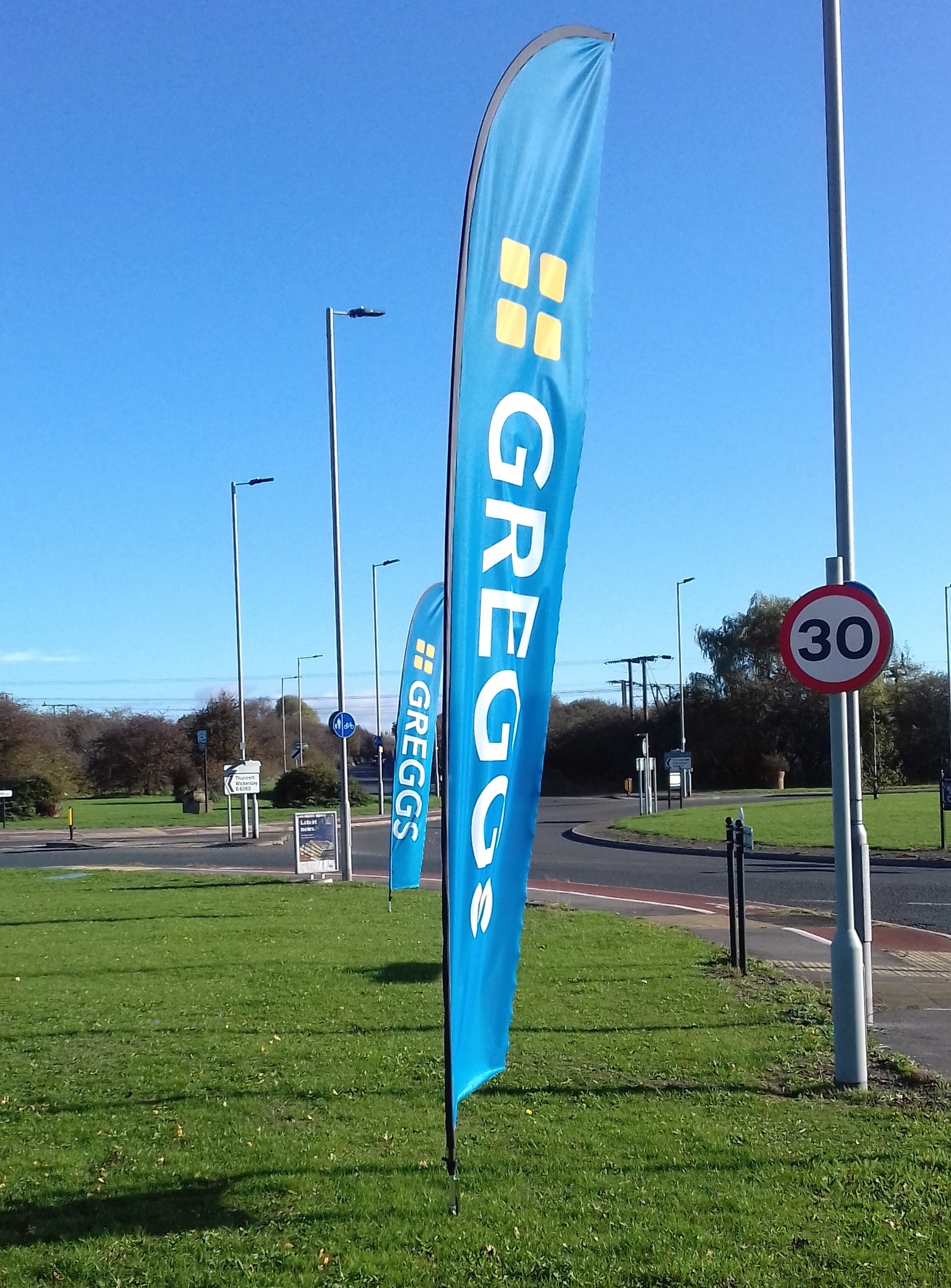 Greggs feather flags