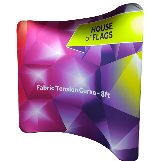 8ft Freestanding Stretch Tube Curved Wall