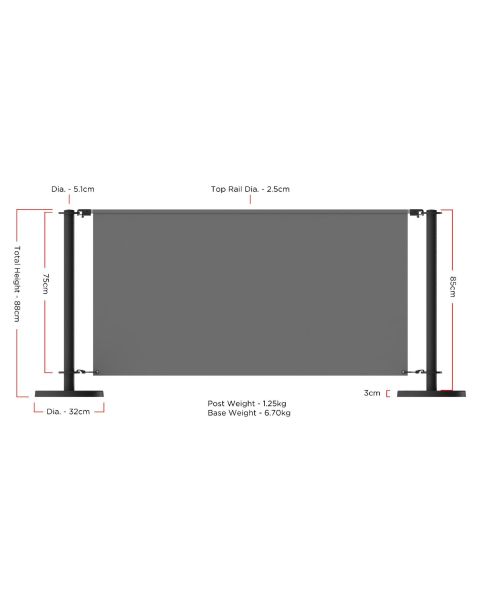 1x Black Café Banner Post and Base