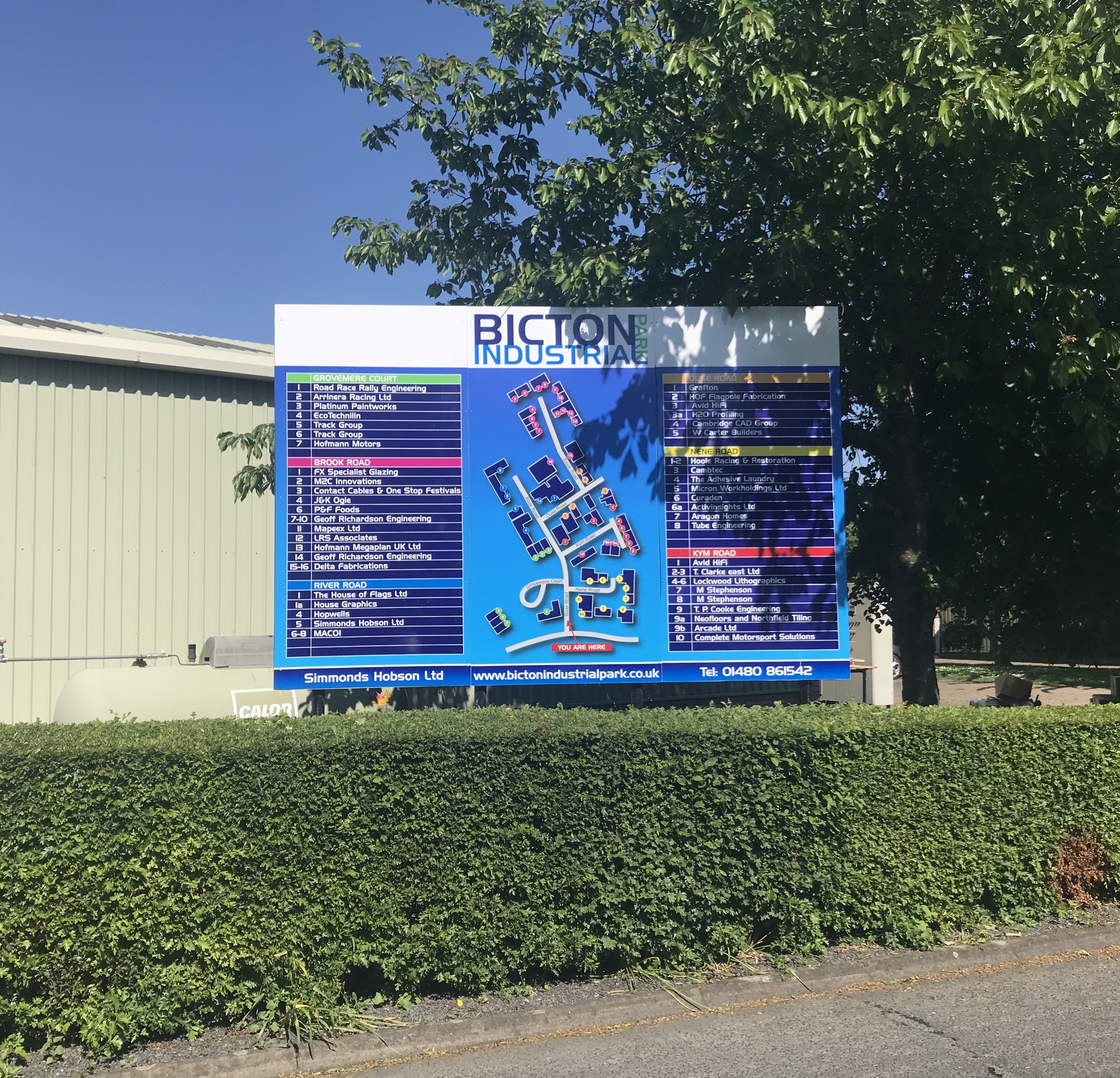 Industrial estate directional sign