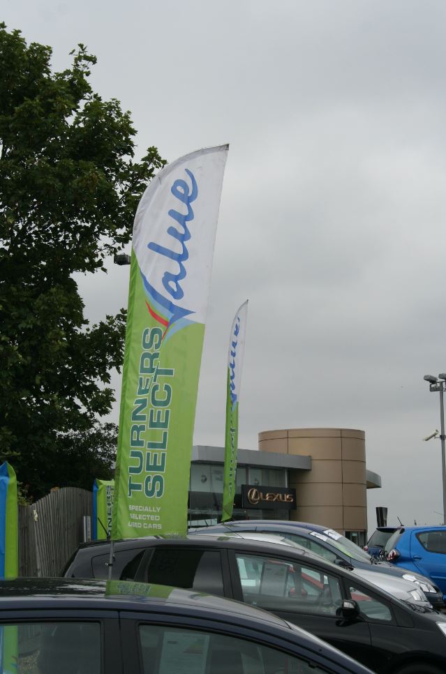 forecourt flagpole and flag