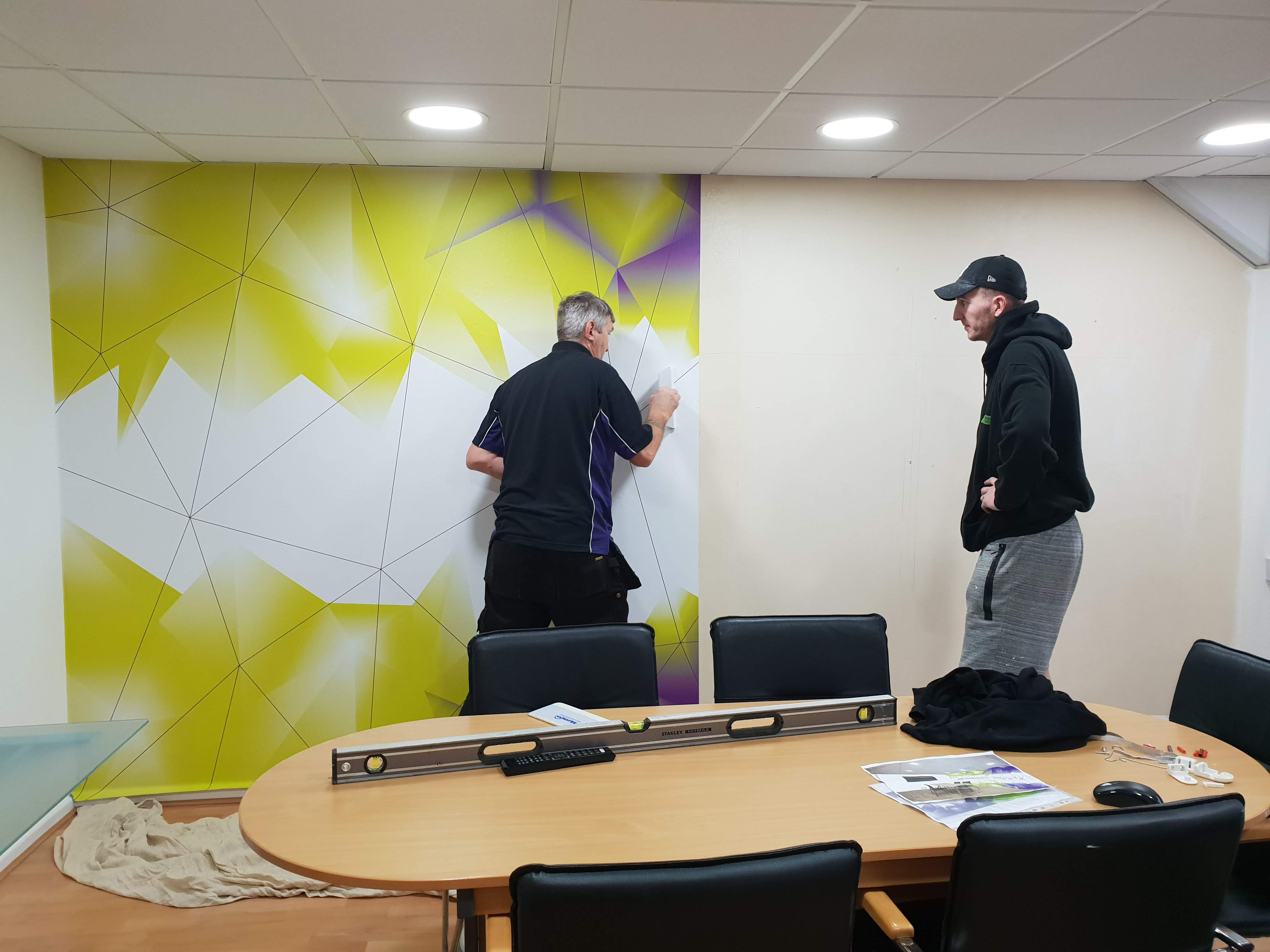 custom printed boardroom wallpaper