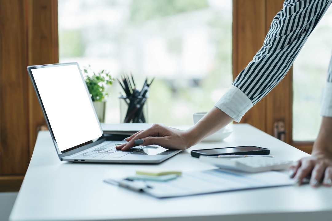 advertising campaign, a woman on her laptop