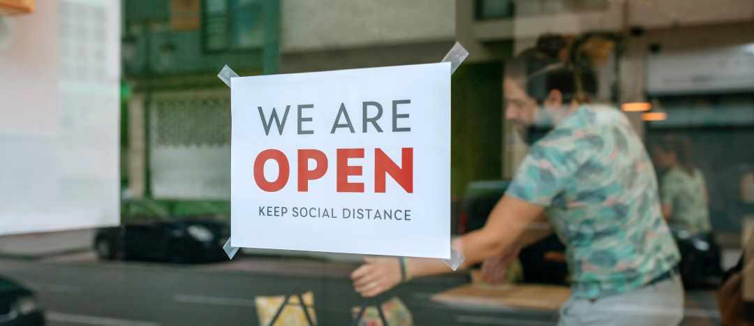 marketing, a poster taped on glass