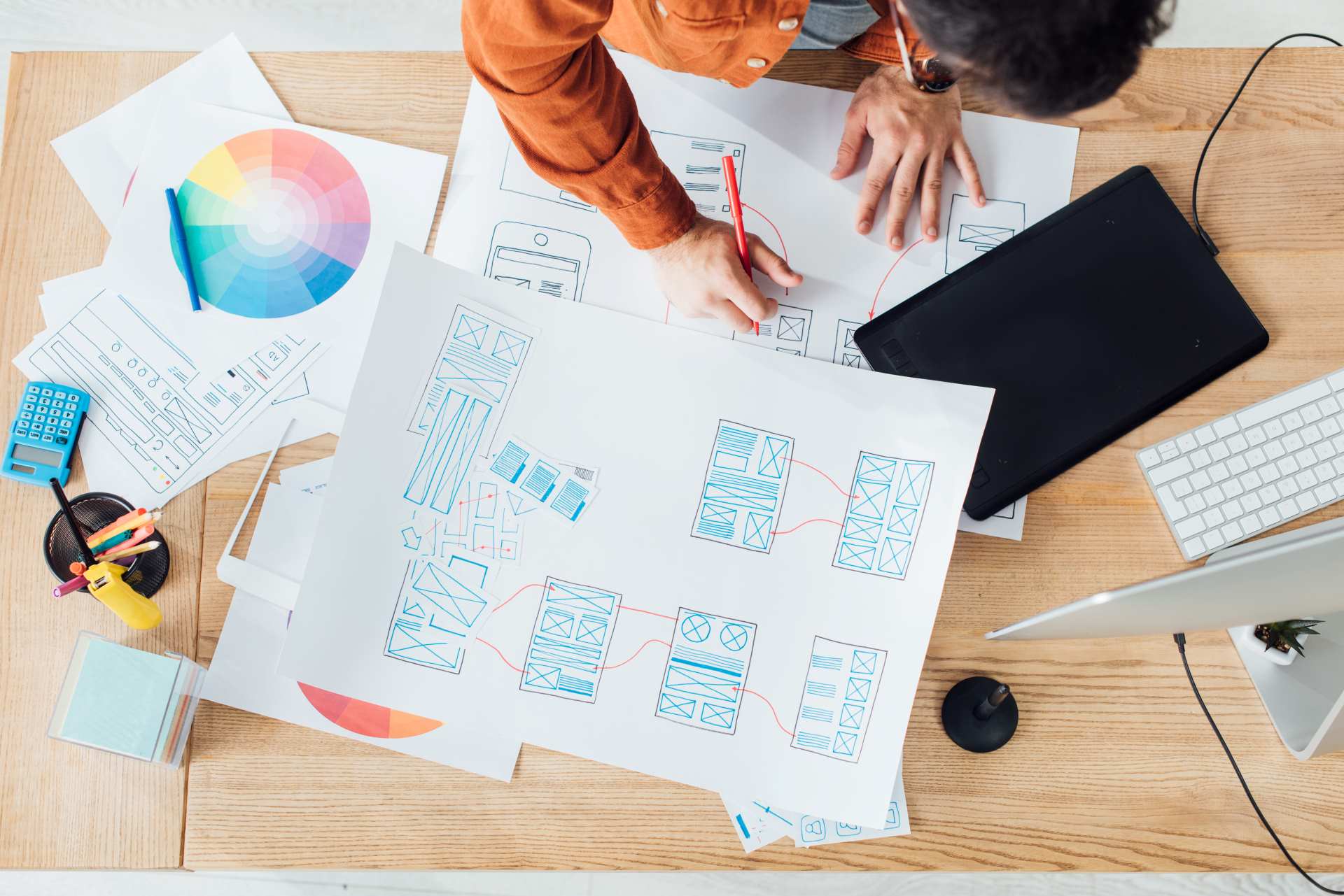 table top country flags, a designer working with different designs and colours.