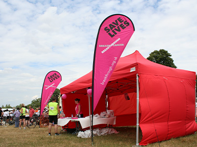 Feather Flag at Outdoor Expo