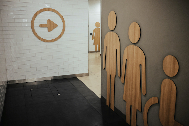 Acrylic Signs for Business, bathroom signage.