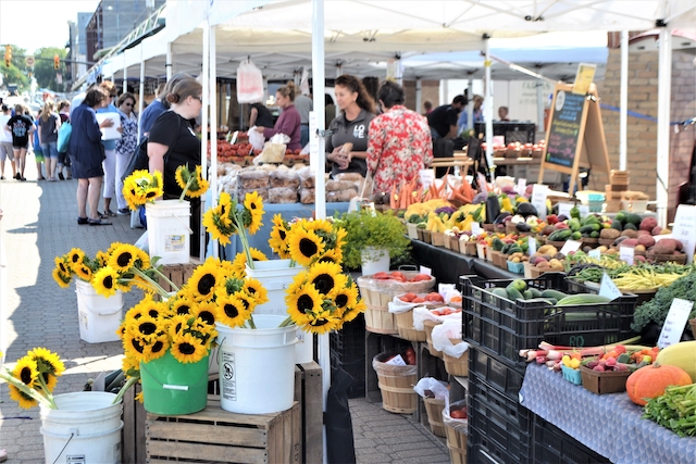 Corporate branded gazebo, fruit shop under a custom gazebo