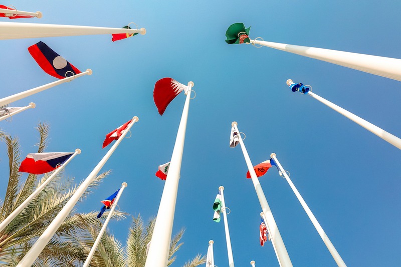 Flag pole bases explained, multiple flags on flagpoles.