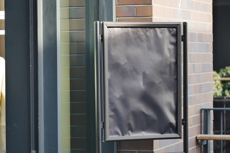 Scheduled Maintenance for Advertising Tools, worn-out outdoor sign