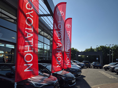 Toyota Dealership with Flags