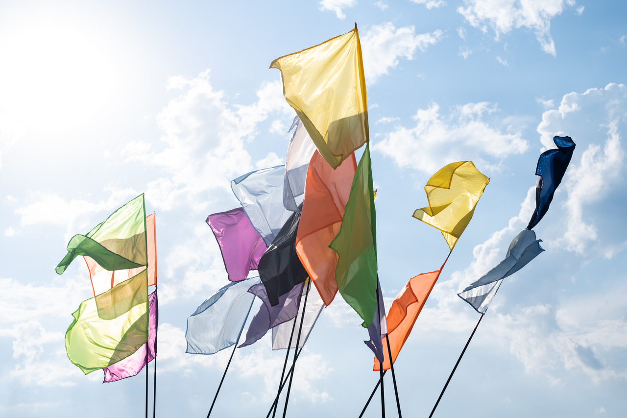 You could combine multiple flag pole ideas to amplify your brand messaging.