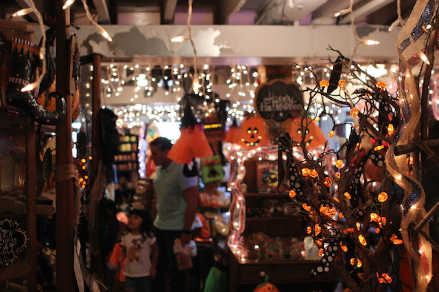 Halloween decorations for shops, retail shop with Halloween decorations.