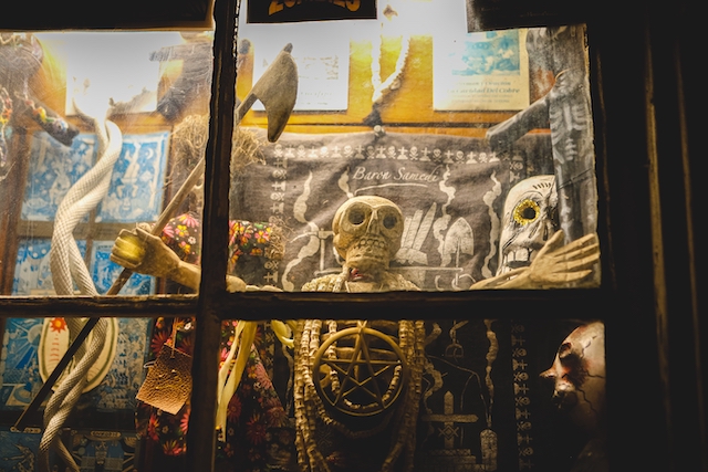 Halloween decorations for shops, spooky window display