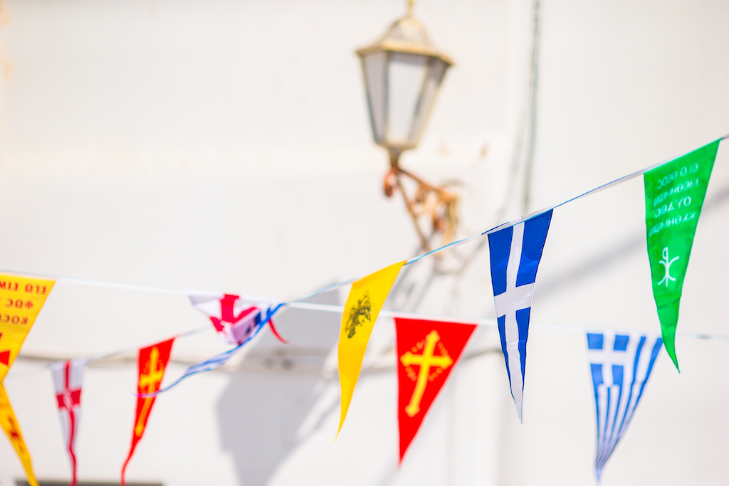 Euro flags, hanging flag bunting
